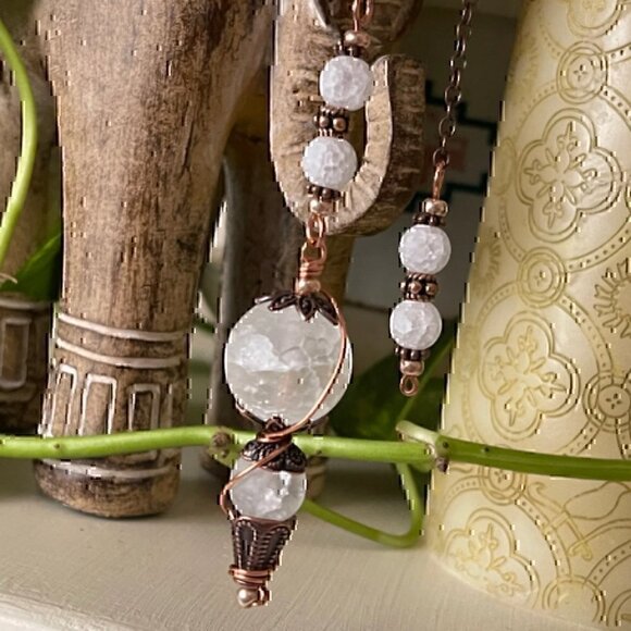 Handmade Quartz Crystal Copper Dowsing Pendulum - Picture 7 of 8